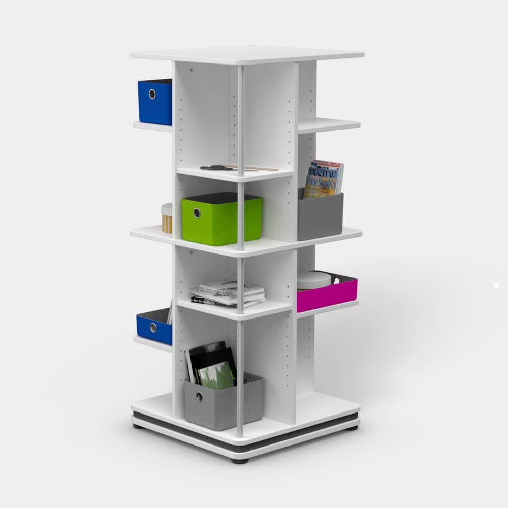 Moll Tower 56 rotating shelf is the ideal efficient storage solution as kids bookshelf or for kids storage